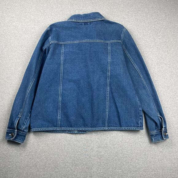 90s VTG Cherokee Denim Jacket Womens S Blue Jean Button Up Western Retro Preppy - Picture 14 of 14